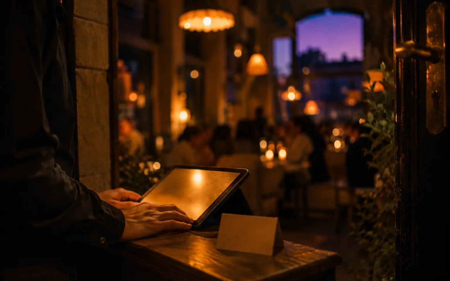 A host adding a party to the waitlist from a tablet
